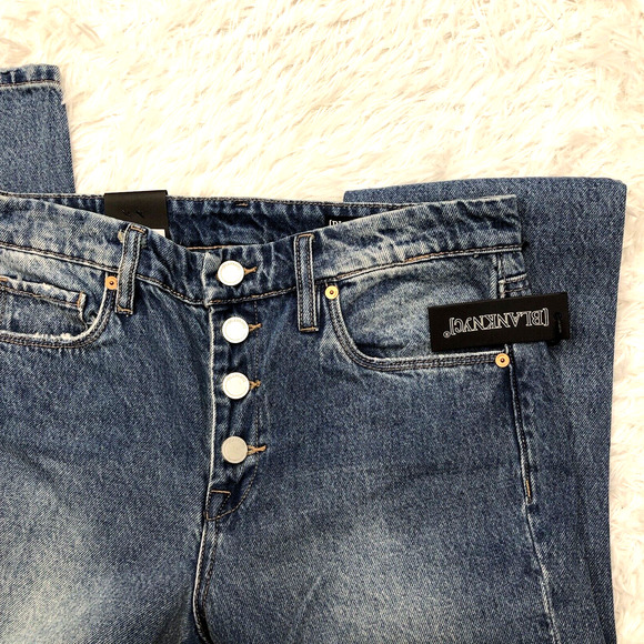Blank Nyc Jeans The Madison Crop High-Rise Denim Distressed Size 27 NWT New - Picture 4 of 12